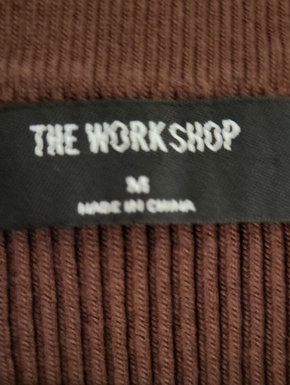 Chocolate Ribbed Button-Front Long Sleeve Top - Picture 3 of 4